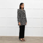 The Kooples Black Cream Melange Tweedy Short Coat