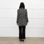 The Kooples Black Cream Melange Tweedy Short Coat