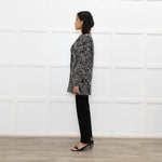 The Kooples Black Cream Melange Tweedy Short Coat