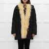 Max & Co Black Fur Trimmed Quilted Down Coat
