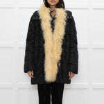 Max & Co Black Fur Trimmed Quilted Down Coat