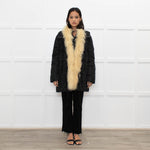 Max & Co Black Fur Trimmed Quilted Down Coat