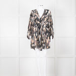 Iro Brown Printed Crepe de Chine Mini Dress