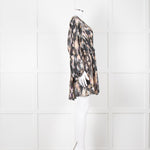 Iro Brown Printed Crepe de Chine Mini Dress