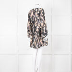 Iro Brown Printed Crepe de Chine Mini Dress