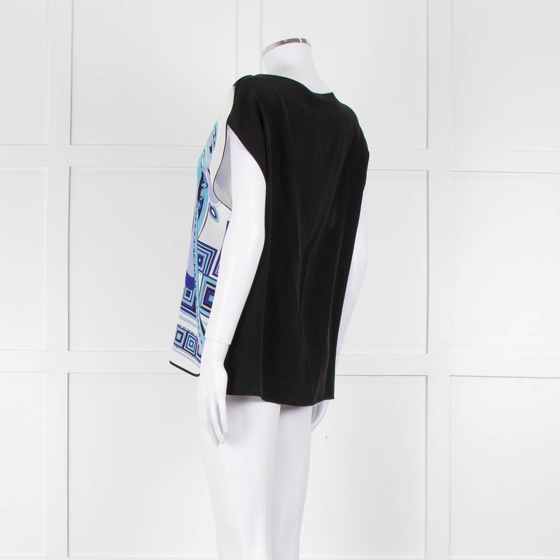 Emilio Pucci Blue Patterned Sleeveless Blouse