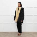 Max & Co Black Fur Trimmed Quilted Down Coat