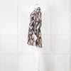 Iro Brown Printed Crepe de Chine Mini Dress