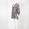 Iro Brown Printed Crepe de Chine Mini Dress