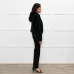 7 For All Mankind Green Faux Fur Jacket