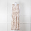 Anine Bing Mia White And Sand Seashell-Print Midi Dress