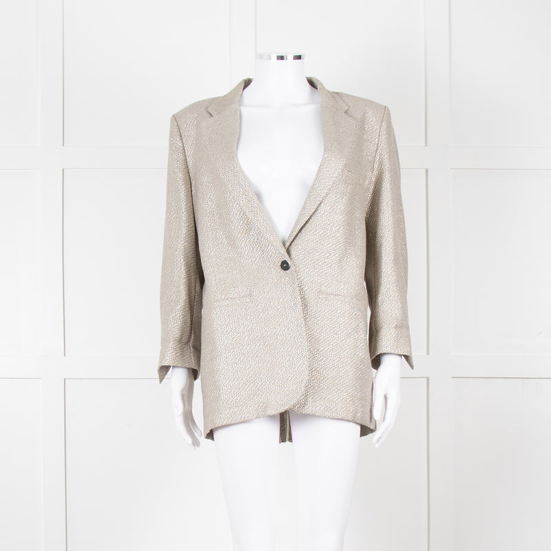 Forte Forte Silver Woven Single Button Blazer