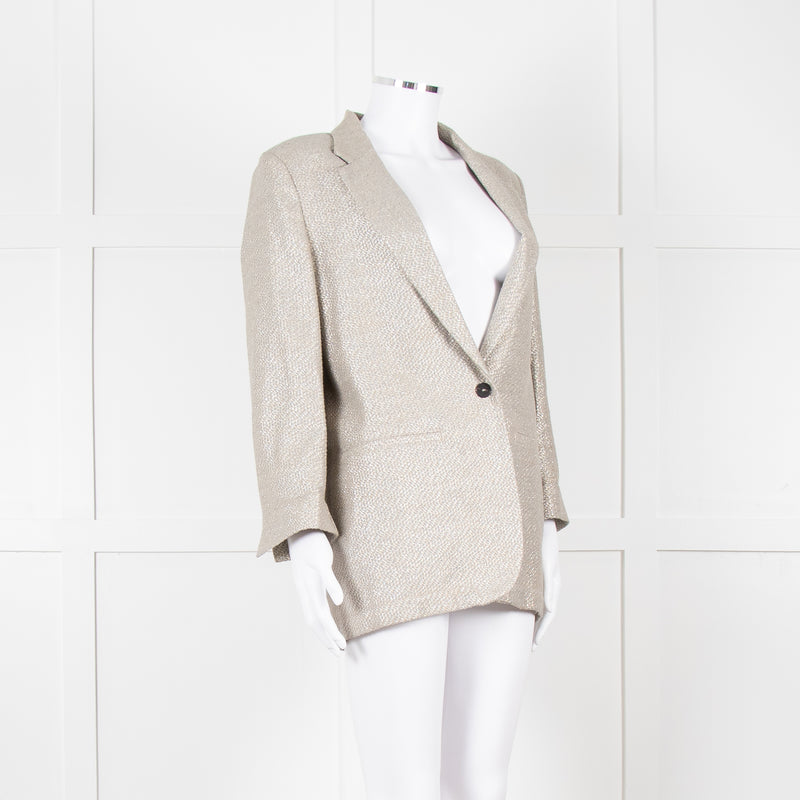 Forte Forte Silver Woven Single Button Blazer