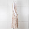 Anine Bing Mia White And Sand Seashell-Print Midi Dress