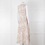 Anine Bing Mia White And Sand Seashell-Print Midi Dress