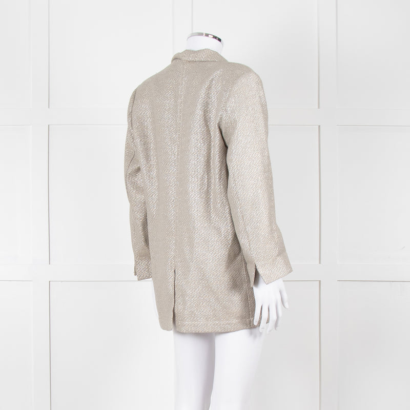 Forte Forte Silver Woven Single Button Blazer