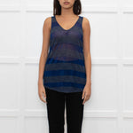 Zadig & Voltaire Luxe Blue Lurex Striped Vest