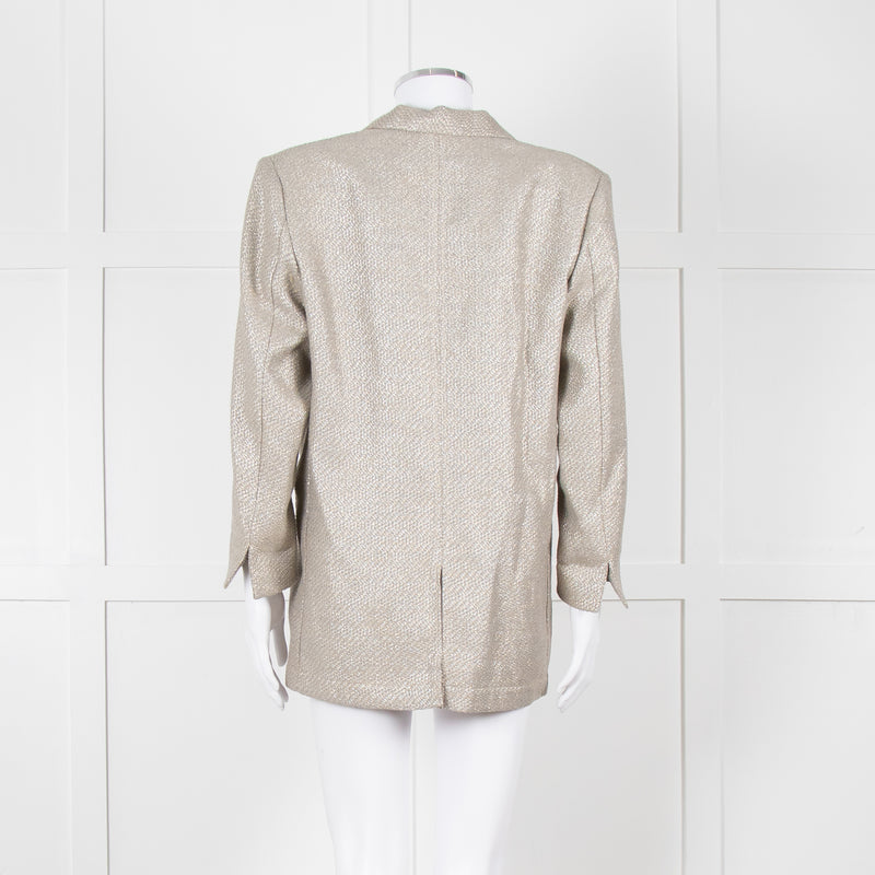 Forte Forte Silver Woven Single Button Blazer
