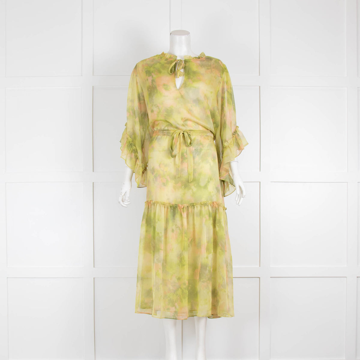 Misa Green Waisted Smock Dress