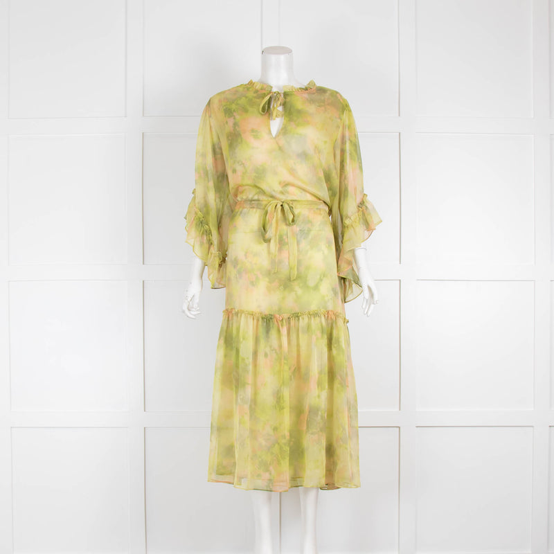 Misa Green Waisted Smock Dress