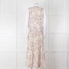 Anine Bing Mia White And Sand Seashell-Print Midi Dress