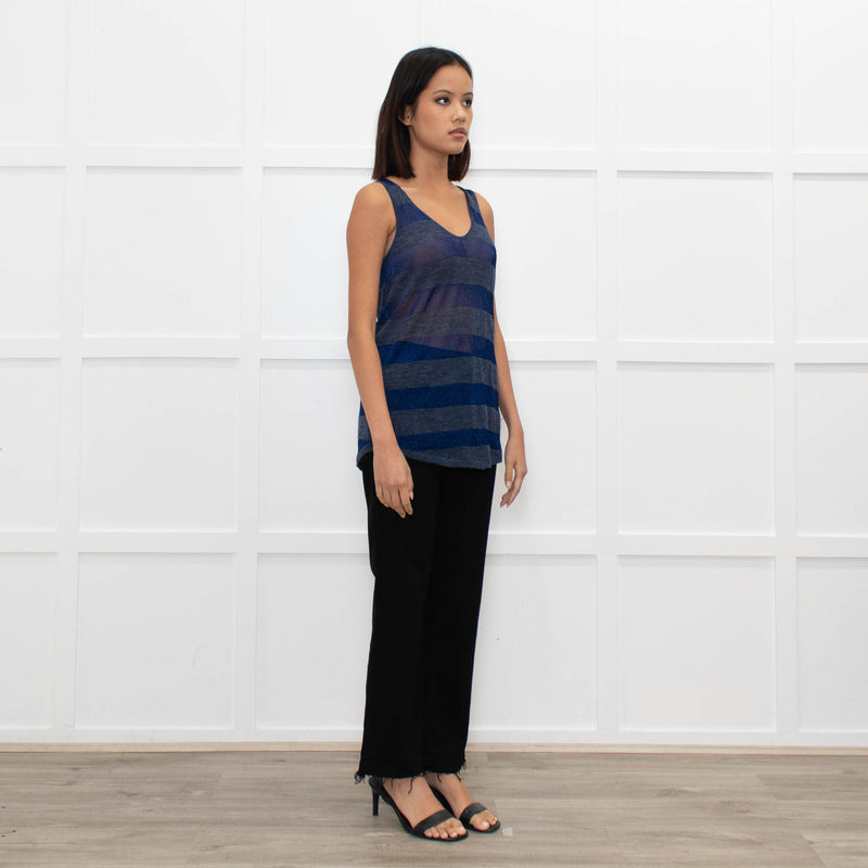 Zadig & Voltaire Luxe Blue Lurex Striped Vest