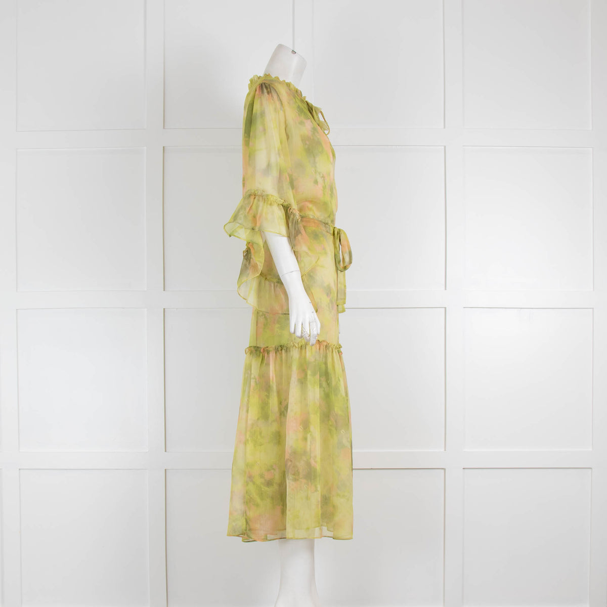 Misa Green Waisted Smock Dress