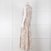 Anine Bing Mia White And Sand Seashell-Print Midi Dress