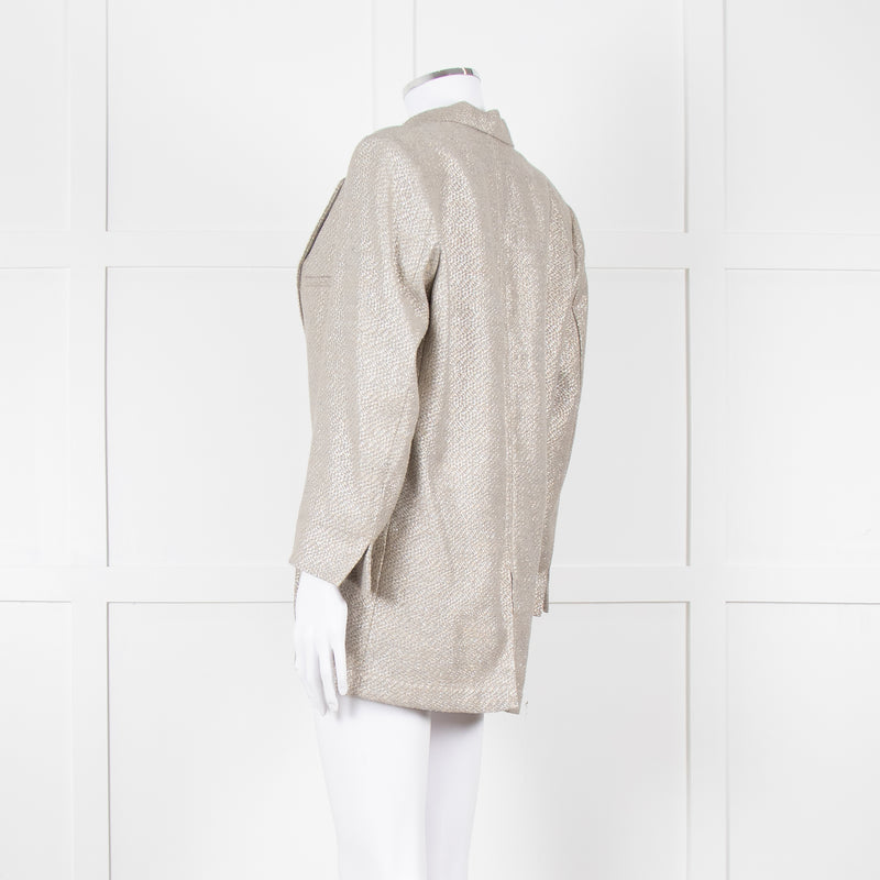 Forte Forte Silver Woven Single Button Blazer