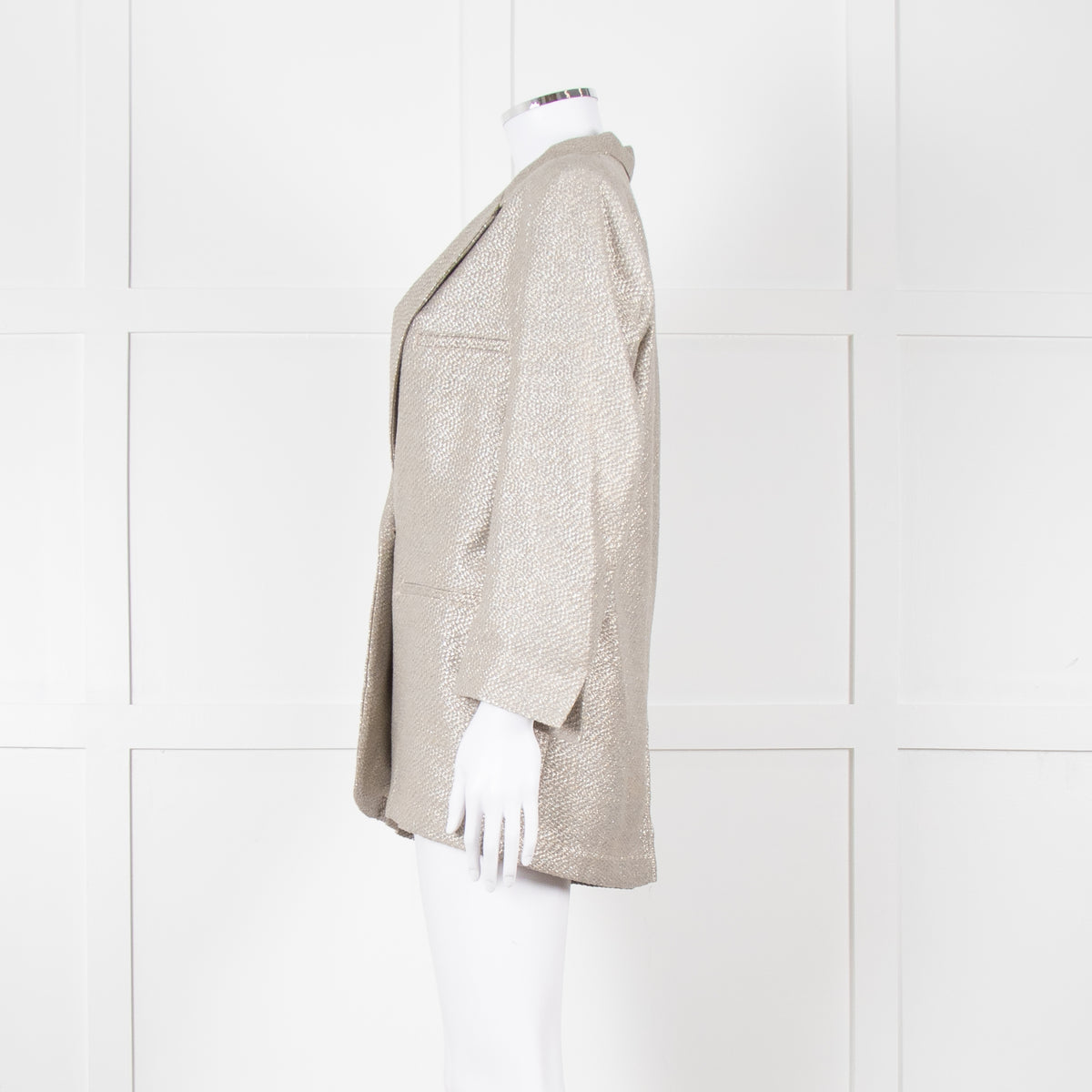 Forte Forte Silver Woven Single Button Blazer