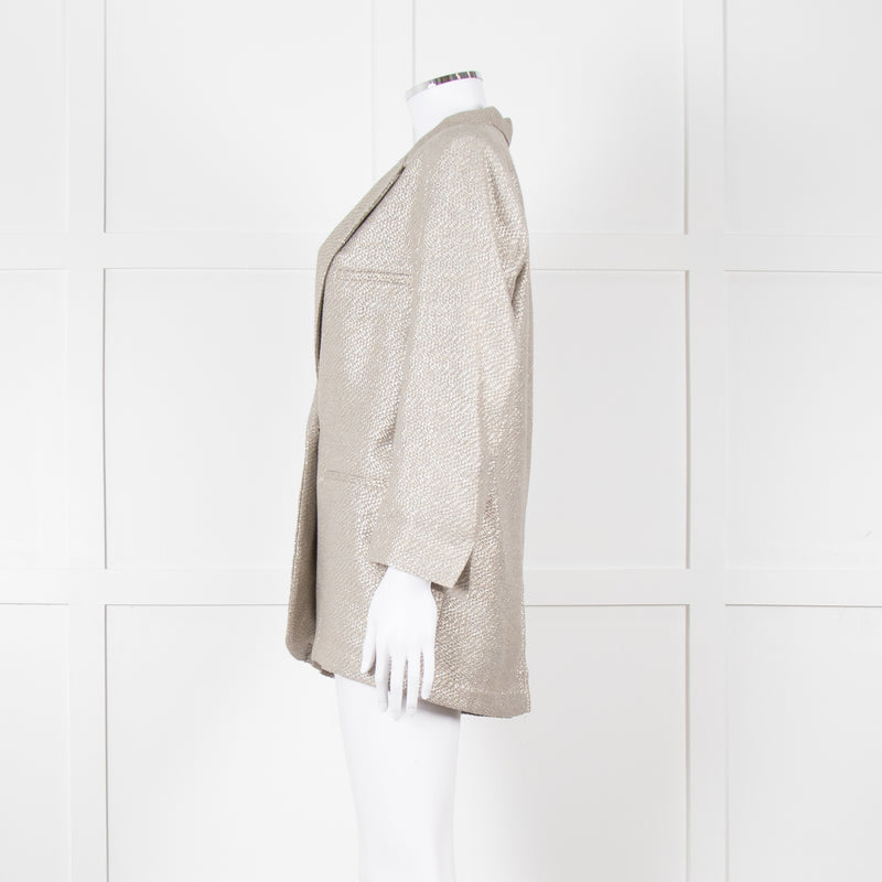 Forte Forte Silver Woven Single Button Blazer
