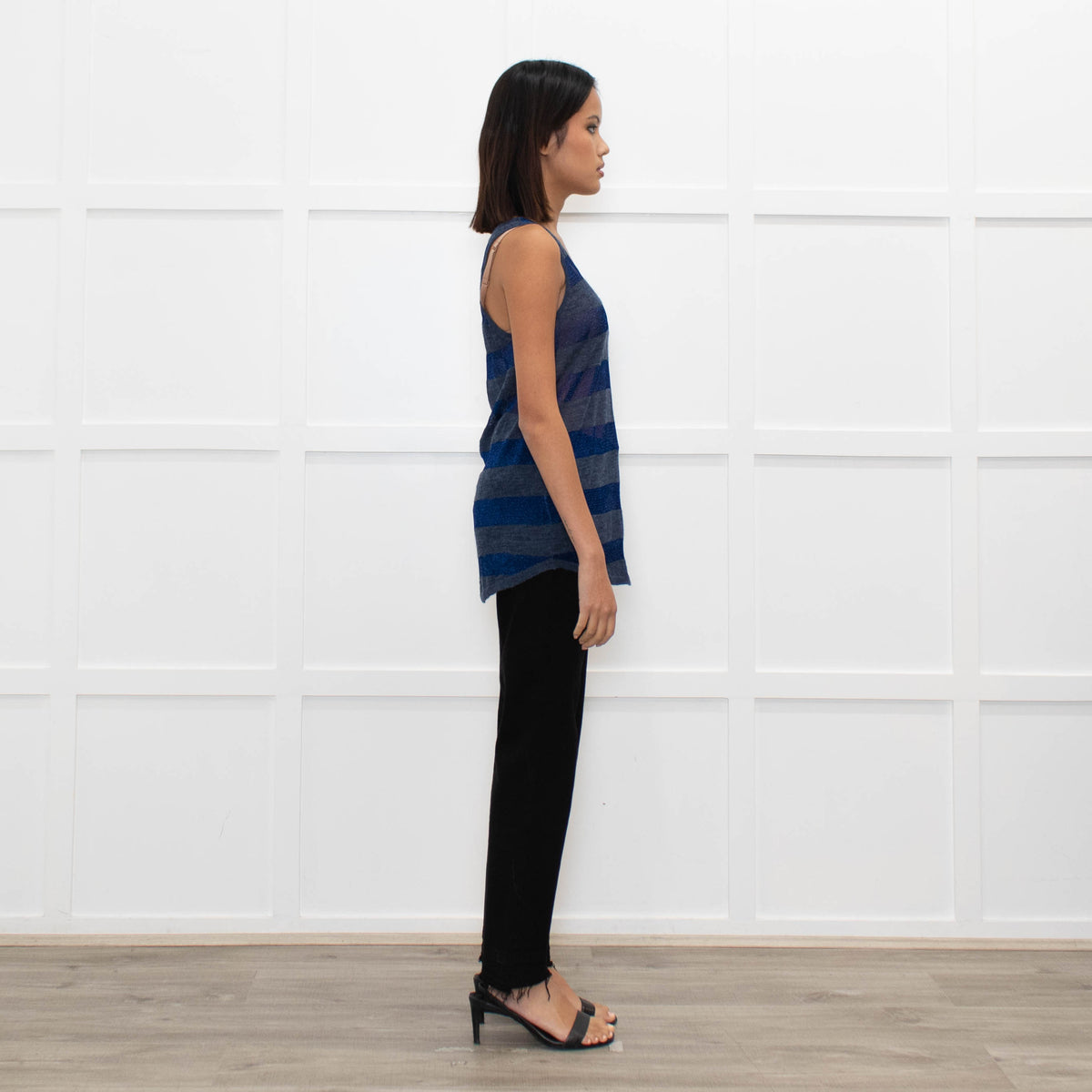 Zadig & Voltaire Luxe Blue Lurex Striped Vest