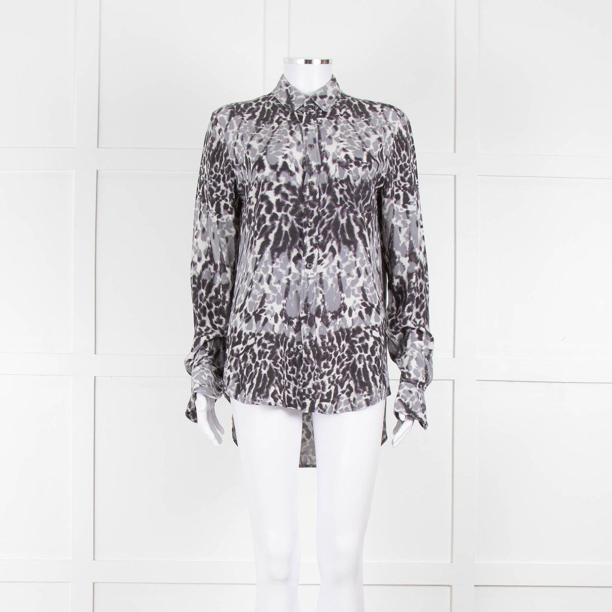 Joseph Grey Patterned Silk Shirt