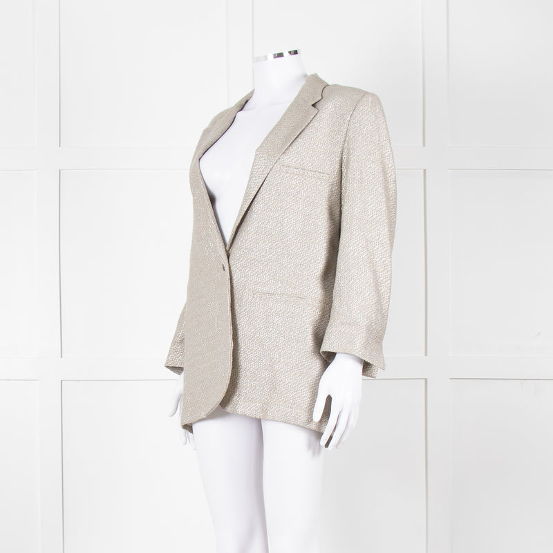 Forte Forte Silver Woven Single Button Blazer