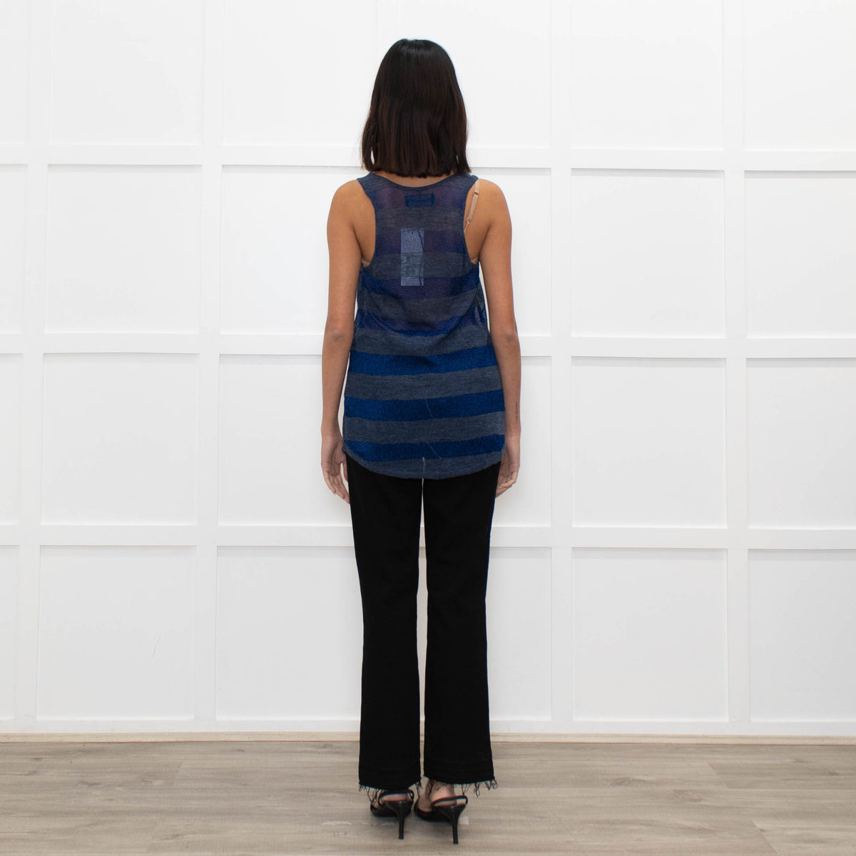 Zadig & Voltaire Luxe Blue Lurex Striped Vest