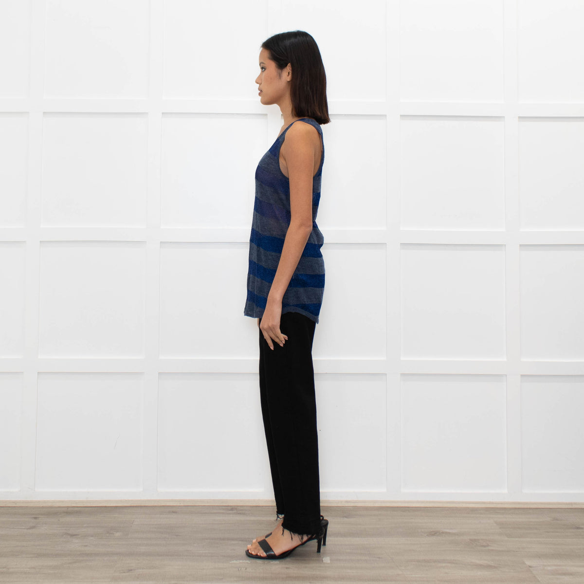 Zadig & Voltaire Luxe Blue Lurex Striped Vest