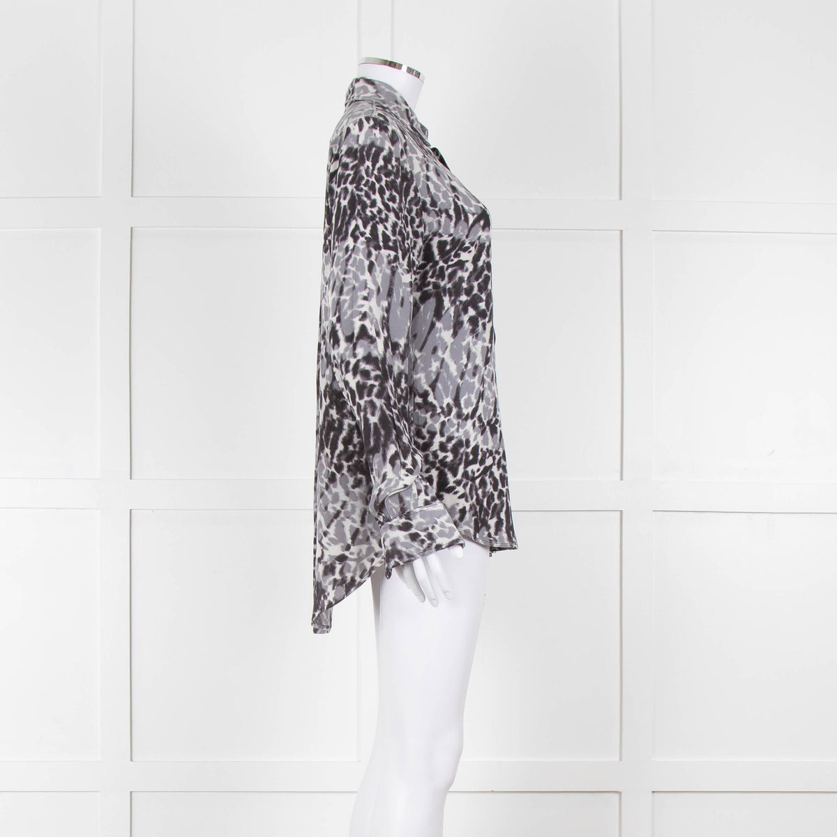 Joseph Grey Patterned Silk Shirt