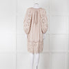 My Sleeping Gypsy Beige Linen Dress With Cut Out Pattern