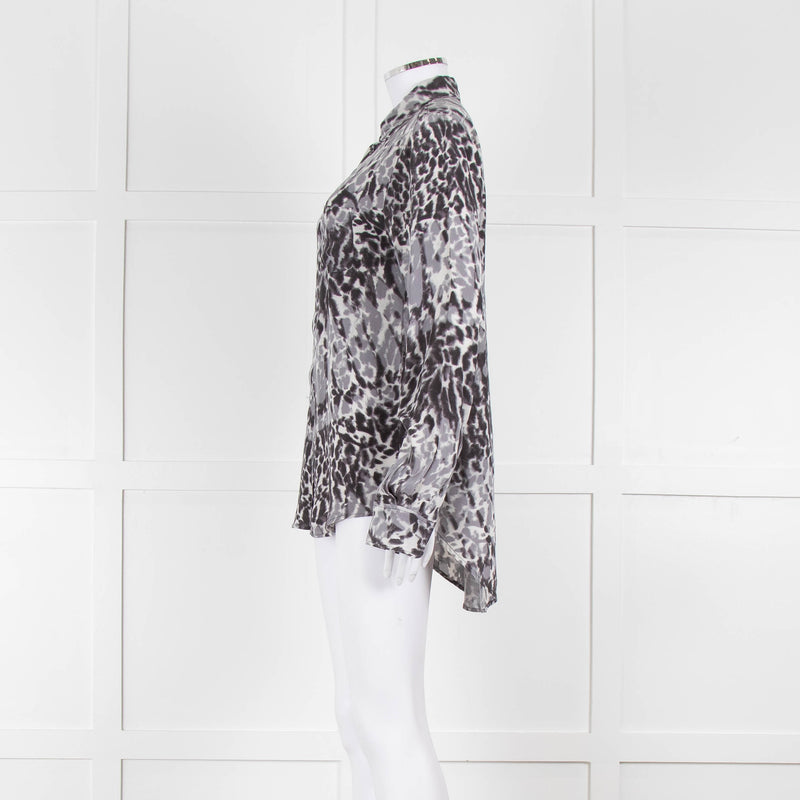 Joseph Grey Patterned Silk Shirt