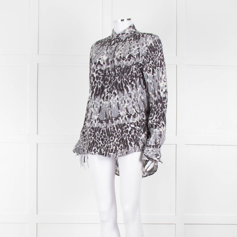 Joseph Grey Patterned Silk Shirt