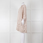 My Sleeping Gypsy Beige Linen Dress With Cut Out Pattern