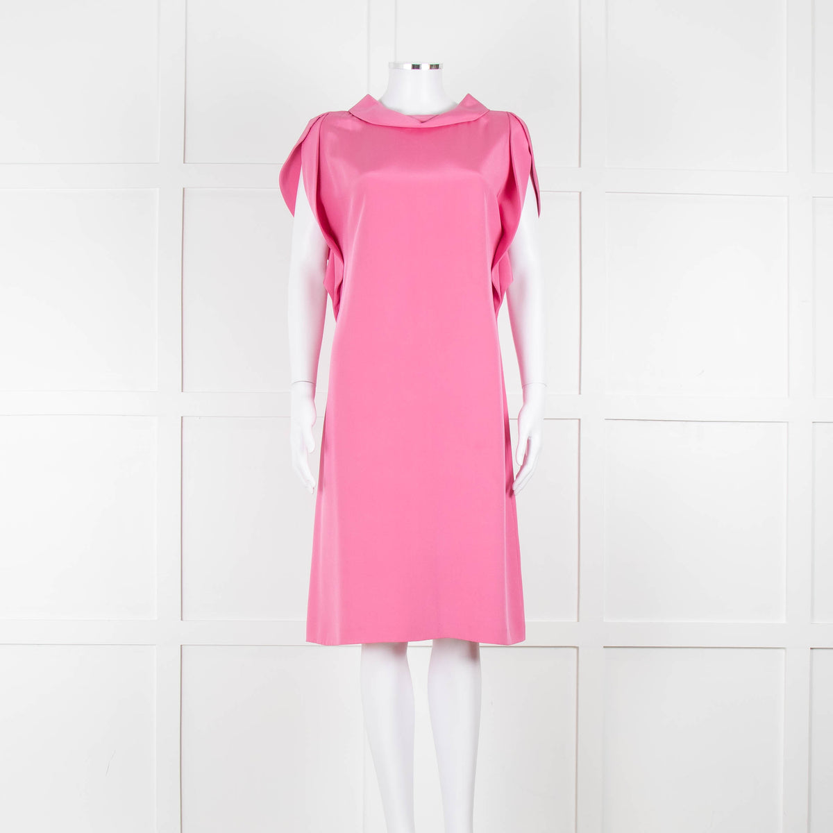 Etro Bubblegum Pink Draped Sleeve Shift Dress