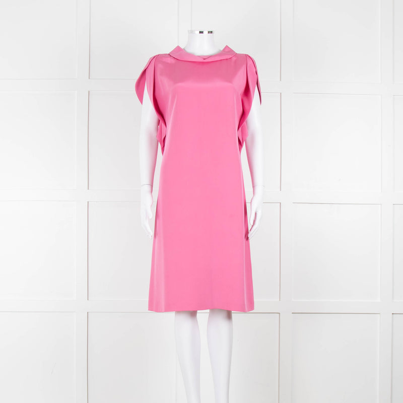 Etro Bubblegum Pink Draped Sleeve Shift Dress