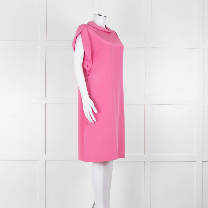 Etro Bubblegum Pink Draped Sleeve Shift Dress