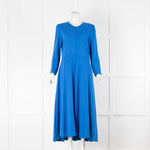 ME + EM Blue Jersey 3/4 Sleeve Midi Dress