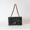 Chanel Black Caviar Medium Double Flap Bag with Gold Hardware