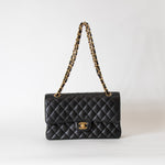 Chanel Black Caviar Medium Double Flap Bag with Gold Hardware