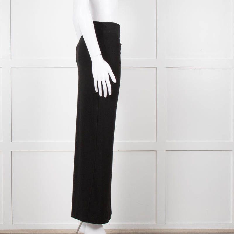 Alice + Olivia Black Maxi Skirt With Side Ruche &  Split