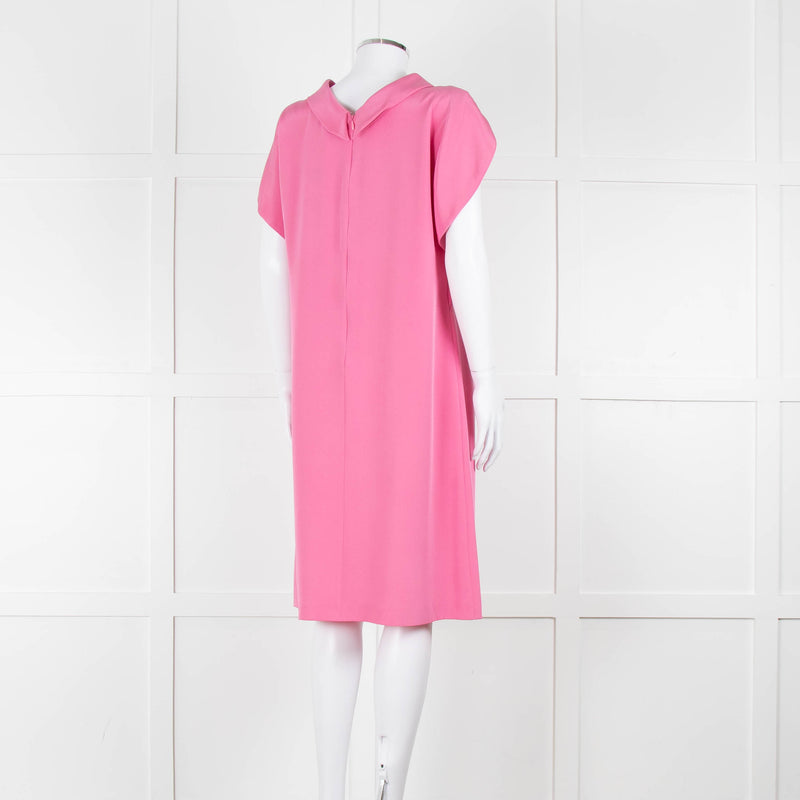 Etro Bubblegum Pink Draped Sleeve Shift Dress