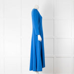 ME + EM Blue Jersey 3/4 Sleeve Midi Dress